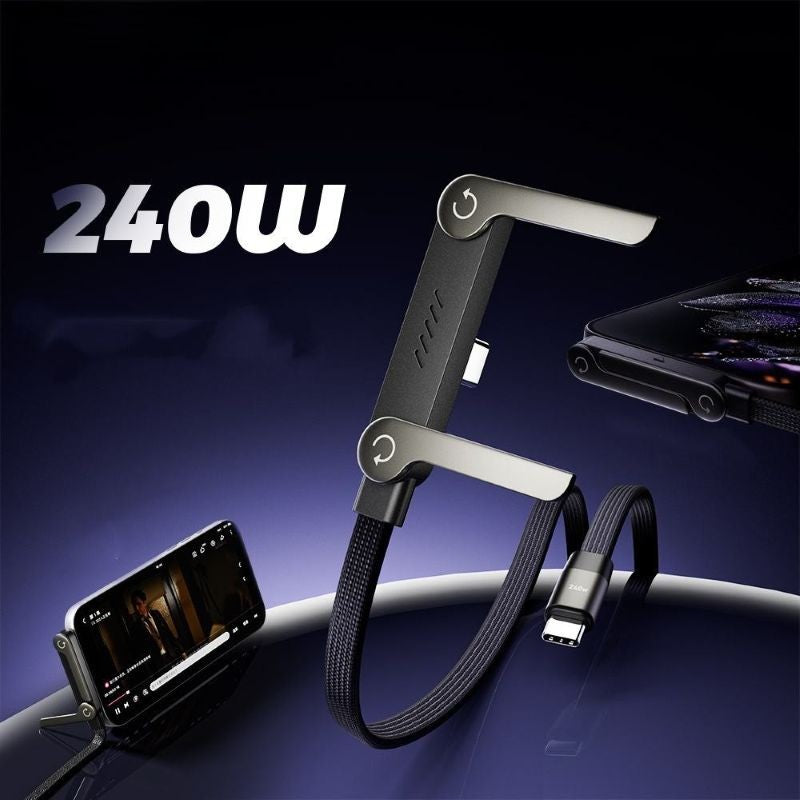 Support Téléphone Pliable avec Charge Rapide 240W (2 en 1)