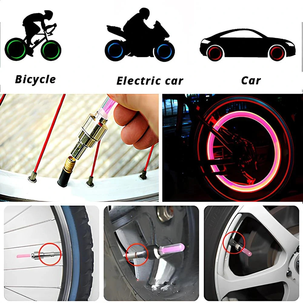 4pcs LED Valve Lumière Universelles – Sécurité & Style