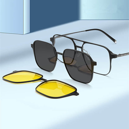 Lunettes Magnétiques 3-en-1 Polarisées – Vision Claire Jour & Nuit