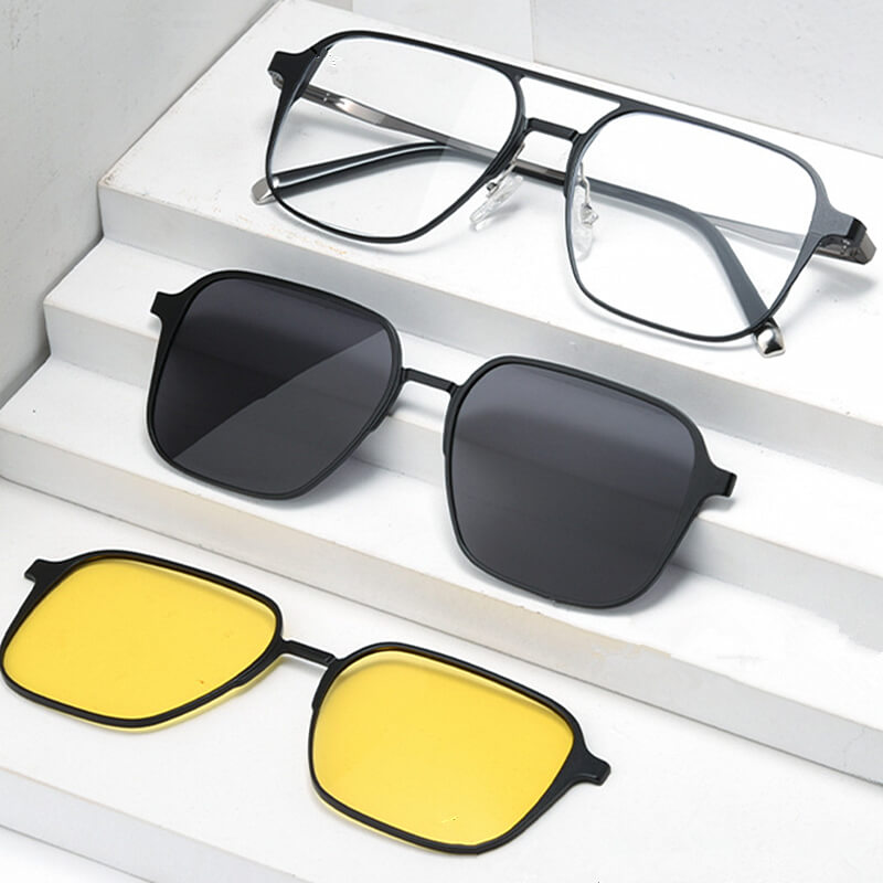 Lunettes Magnétiques 3-en-1 Polarisées – Vision Claire Jour & Nuit