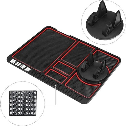 Support Téléphone Voiture 4×1 - Antidérapant avec Rotation 360°
