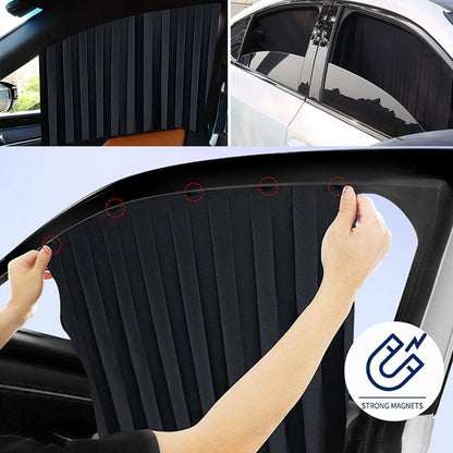 4Pcs Rideaux Magnétiques pour Fenêtres de Voiture