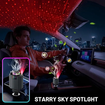 Chargeur voiture rapide 66W avec éclairage starlight et parfum intégré (5 en 1)