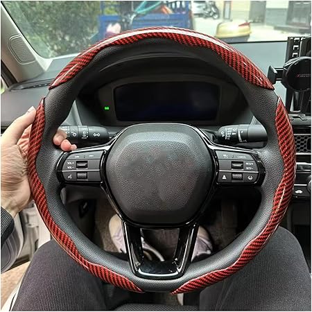 Housse de volant carbone premium : contrôle et style (Red)