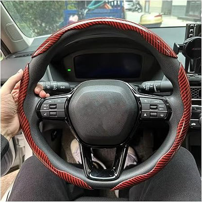 Housse de volant carbone premium : contrôle et style (Red)