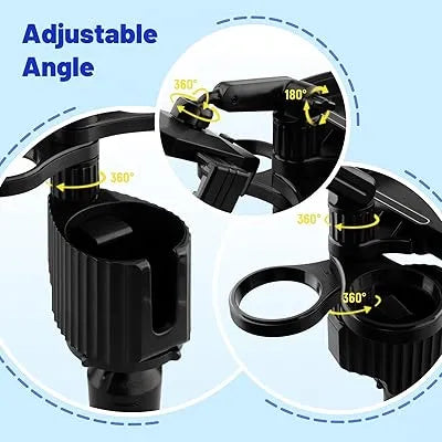 Support Auto 4×1 : Plateau Repas & Porte-Gobelet Rotatif 360°