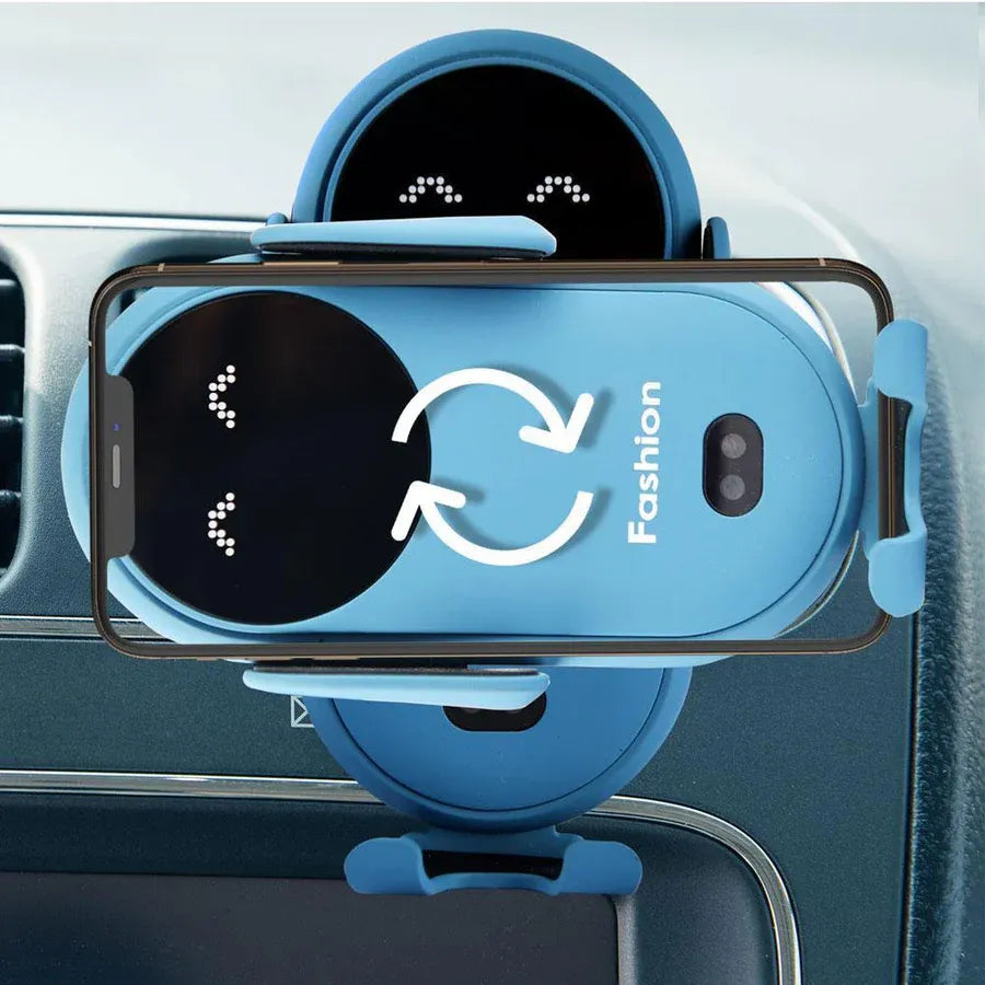 Support Auto Intelligent avec Chargeur Sans Fil - Rotation 360°