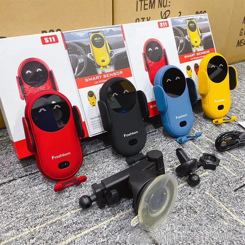 Support Auto Intelligent avec Chargeur Sans Fil - Rotation 360°