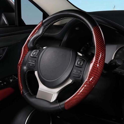Housse de volant carbone premium : contrôle et style (Red)