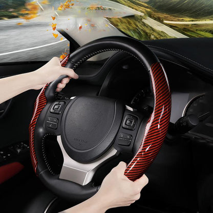 Housse de volant carbone premium : contrôle et style (Red)