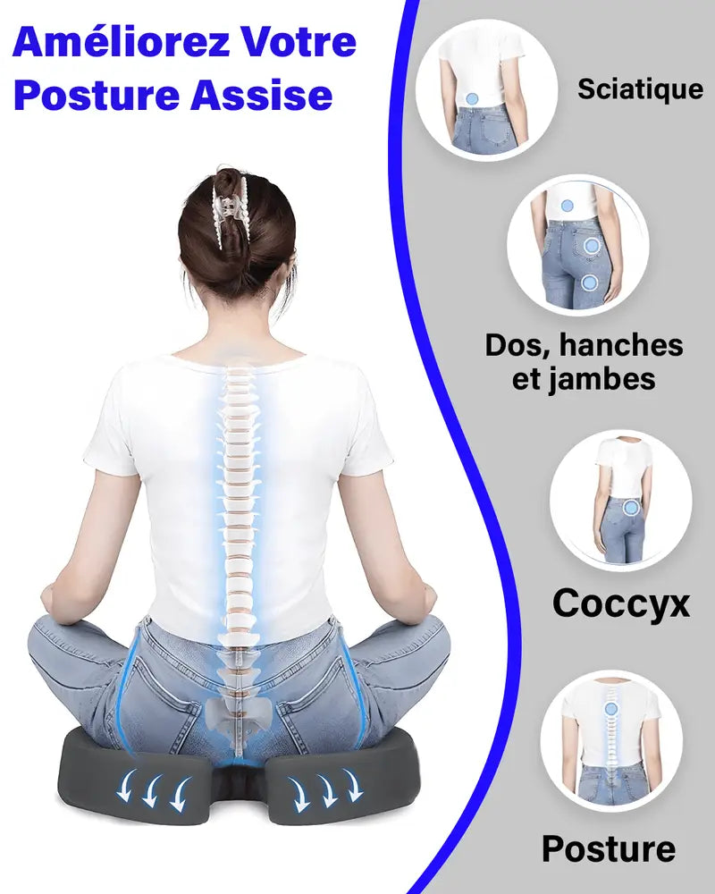 COUSSIN DE SIÈGE MÉDICAL ORTHOPÉDIQUE CONFORTABLE POUR VOITURE ET CHAISE