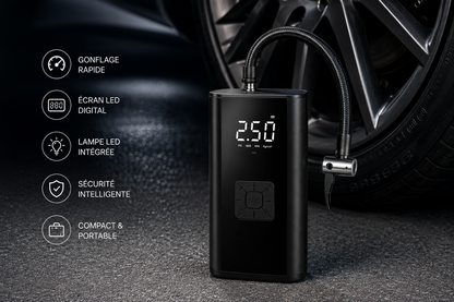 🚗 Compresseur d’Air Digital Portable – Gonflez vos pneus facilement