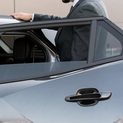 Protecteur de Poignées de Voiture en Fibre de Carbone (8 pièces)