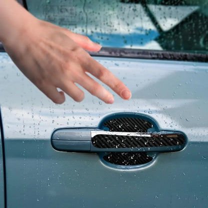 Protecteur de Poignées de Voiture en Fibre de Carbone (8 pièces)