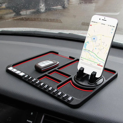 Support Téléphone Voiture 4×1 - Antidérapant avec Rotation 360°