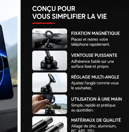🧲 Support Magnétique à Ventouse K007