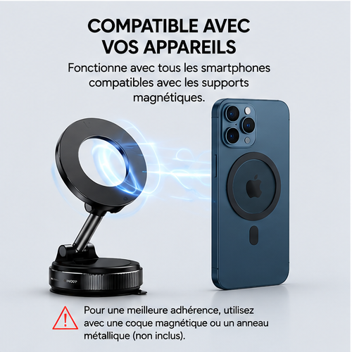 🧲 Support Magnétique à Ventouse K007