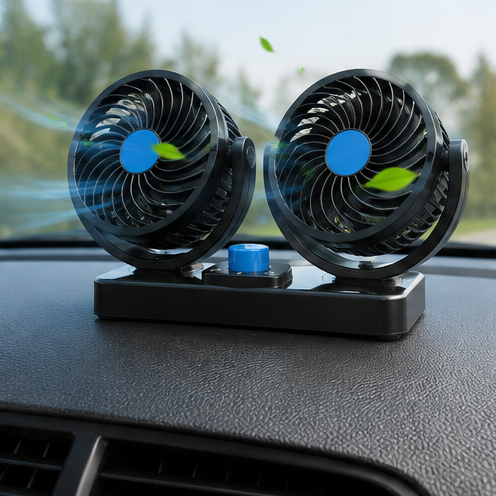 🌬️ Ventilateur Double Tête pour Voiture – Mitchell Mars-304