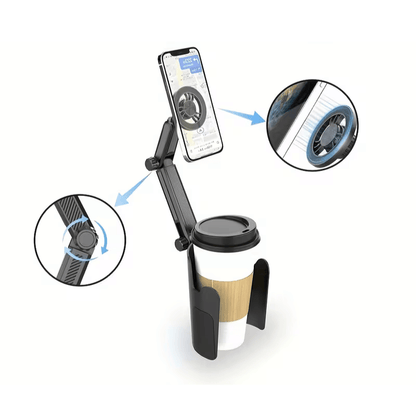 Support Intelligent Téléphone et Porte-Gobelet 2-en-1
