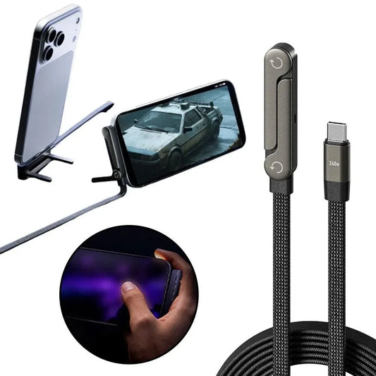 Support Téléphone Pliable avec Charge Rapide 240W (2 en 1)