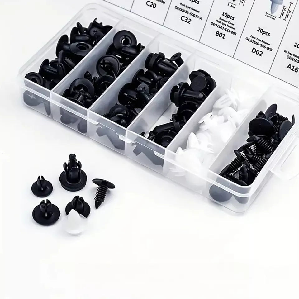 Kit 100 pièces – Clips de fixation automobile universels